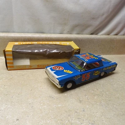 Vintage Japão Lata Kyoei Stock Carro de Corrida, + Caixa, Atrito com Sirene, 9,5" - Imagem 1 de 4