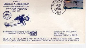 LINDBERGH COMMEMORATIVE FLIGHT, CLEVELAND, OH  1977  FDC20312 - Picture 1 of 1