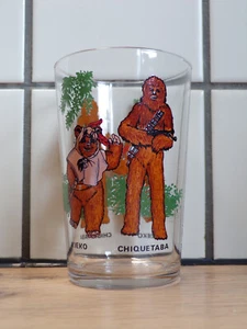 MUSTARD GLASS-VINTAGE-STARWARS-1983-CHEWBACCA & PAPLOO-RETURN OF THE JEDI - Picture 1 of 1
