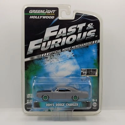 GREENLIGHT HOLLYWOOD FAST & FURIOUS 1970 DOM'S DODGE CHARGER GRIGIO VERDE MAC... - Immagine 1 di 4