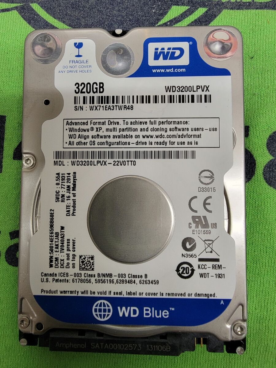 Western Digital 320 GB Storage Capacity Internal 5400 RPM Western Digital 320 GB Storage Capacity Internal 5400 RPM