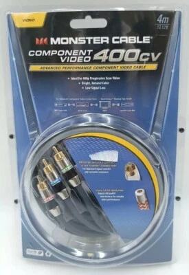 Conectores de contato Monster Component cabo de vídeo 400CV 24K dourado 4m/13,12 pés - Imagem 1 de 4