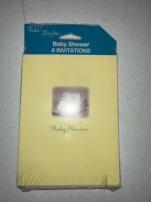 Baby Shower Shoes Yellow Invitations Fill in Cards - 8 count - Image 1 of 2