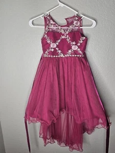 Rare Editions Girl Size 7 Sleeveless Floral Dress cape Lace - Picture 1 of 7