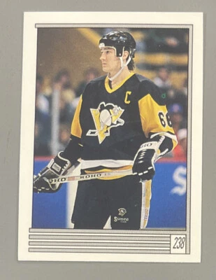 1989-90 Mario Lemieux O-Pee-Chee Hockey Stickers #238 89-90 Pittsburgh Penguins - Image 1 of 2