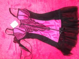ANN SUMMERS UNDERWIRED   CERISE  BASQUE SUSPENDER SET "INDULGENCE" SIZE  8  NWT