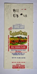 LARGE Vintage Paper Sack Bag - GOLDEN GRAIN FLOUR, MANNING MILLING, BETHANIA 87 - Picture 1 of 1