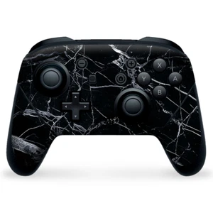 Nintendo Switch Pro Controller Skin Decal Vinyl Wrap - Black Marble White - Afbeelding 1 van 2