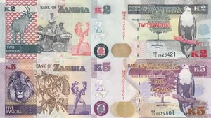 Zambia 2 PCS Set: 2 & 5 Kwacha (2018), p62 and p63 UNC - Picture 1 of 3