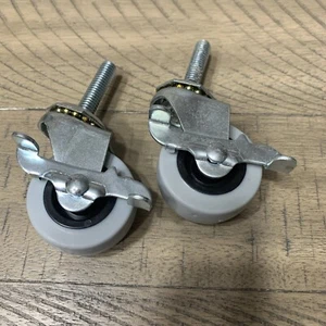 Zwei 1 Zoll Gummi Schwenkräder Grau Neu - Bild 1 von 2