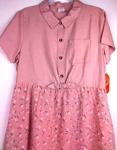 Wonder Nation Girls Rose Floral Skirt Tie Front Dress Size XL (14-16) - New (B7) - Picture 1 of 16