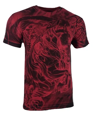 Camiseta masculina XTREME COUTURE by AFFLICTION CAVALO PÁLIDO motociclista MMA - Imagem 1 de 4