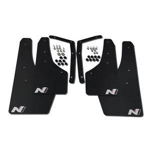 rallyflapZ | Mudflaps & Fixings to fit Hyundai i10 N_Line Black 4mm *Gloss N-Wrb - Picture 1 of 9