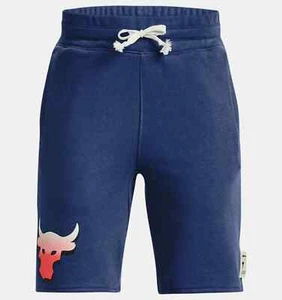 UNDER ARMOUR Boys (YOUTH) Project Rock Terry Shorts NWT Indigo SIZE YOUTH MEDIUM - Picture 1 of 4