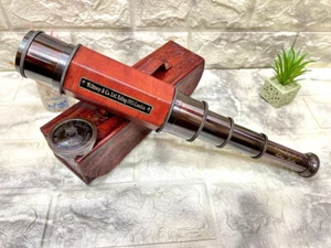 Working Brass Telescope With Leather Cover, Personalized Pirates Telescope, Engr - Picture 1 of 8