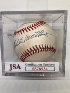 Eddie Mathews Auto Signed Baseball HOF Braves With JSA COA - Picture 1 of 3