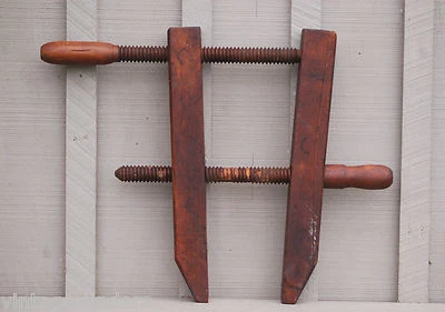 Antique Primitive T.H. Spooner Wooden Carpentry & Woodworking Clamp Vise Tool - Image 1 of 4