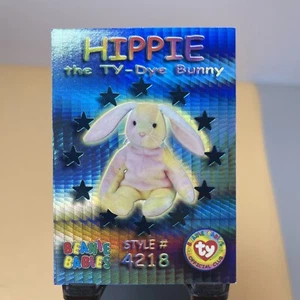 1999 TY Beanie Babies Card Series 3 Foil Wild Cards Hippie TY-Dye Bunny Blue Str - Picture 1 of 2