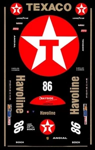 #86 1990 calcomanías tobogán acuático Havoline Porsche 962 escala 1/32 - Imagen 1 de 2