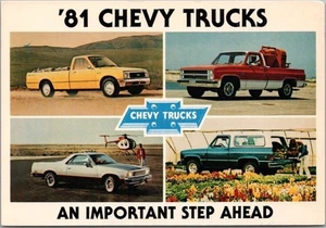 Chevrolet Chevy Trucks 1981 postal publicitaria Silverado Blazer El Camino - Imagen 1 de 2