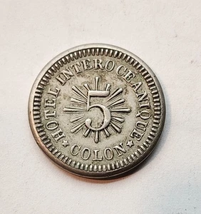 Hotel Interoceanique Radiant 5 Blank Reverse Wing Chong Yuen.co Coin - Picture 1 of 2