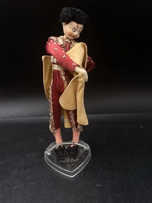 Klumpe Felt Cloth Doll Male Spanish Matador Vintage On Stand - Image 1 of 4