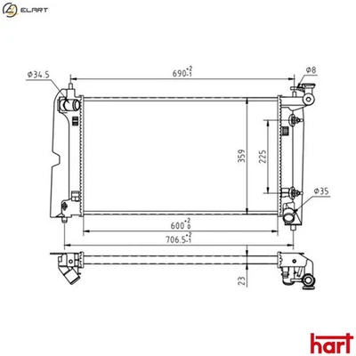 RADIATOR ENGINE COOLING 637 209 FOR TOYOTA 1ZZ-FE 1.8L 2ZZ-GE 1.8L 4ZZ-FE 1.4L - Image 1 of 4