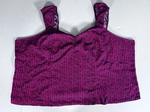 Torrid Challis Smocked Crop Top Chevron Pink Size 6X - Picture 1 of 12