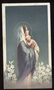 ANTIQUE HOLY CARD OF ST MARY AND JESUS - Picture 1 of 1
