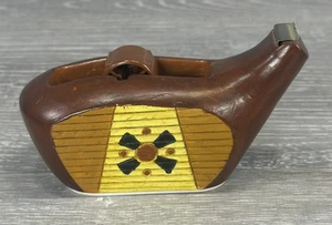 VTG Golf Club Driver Shaped Wooden Tape Dispenser Holder Office Work VGUC - Picture 1 of 9