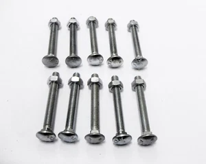 M6 x 50 cup square bolt with nut zinc plated - Picture 1 of 2