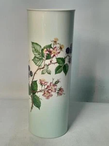 Jarrón cilíndrico Royal Worcester Palissy PATRÓN BLACKBERRY 8,25" de alto 21 cm - Imagen 1 de 5