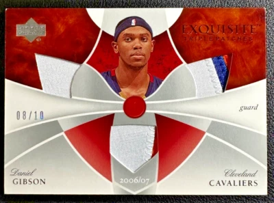 DANIEL GIBSON 2006-07 UD Exquisite Collection Triple Patches Game-Used 08/10 - Image 1 of 2