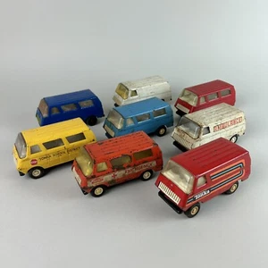 LOT 8 Vintage Tonka Metal Toy 5” Van Bus Ambulance Emergency Red 55450 55360 - Picture 1 of 24
