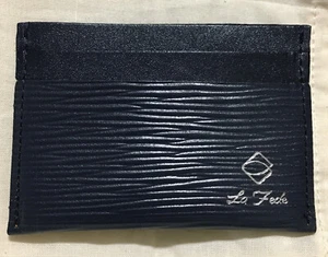 La Fede Navy Blue Leather Cardholder Wallet New - Picture 1 of 3