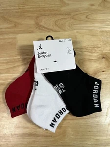 NIKE Air Jordan Everyday No Show Socks 3 Pack Black Red White Women’s Small 4-6 - Picture 1 of 4