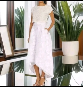 Coast Size 16 Petite BLISS PEARL PRINTED ORGANZA SKIRT Wedding Prom New - Picture 1 of 10