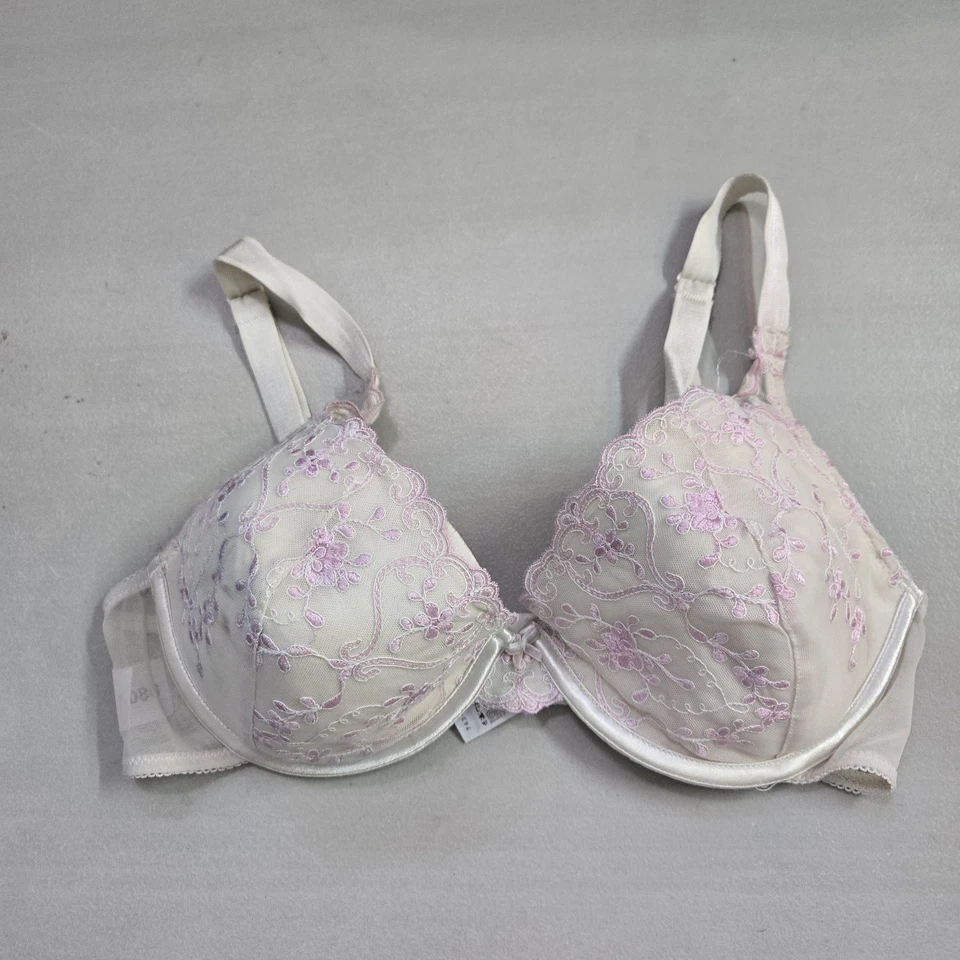 Wonderbra Women Bra 36D White Floral Balconette Underwired READ - Image 1 of 4