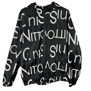 Unisex Designer Black White Lettering Zip-up Jacket Unbranded Light Windbreaker - Picture 1 of 5