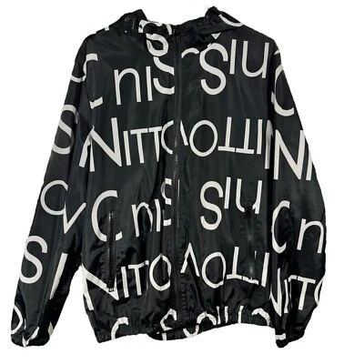 Chaqueta cortavientos ligera de diseñador unisex con letras blancas y negras sin marca Foto 1 de 4