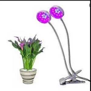 Aokey Dual Head LED Grow Light Flexible w Desk Clamp Silver FAST SHIP! AA3 - Picture 1 of 1