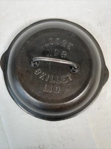 Antique Lodge No 8 Dome Lettered Cast Iron Skillet Lid Restored Condition - Picture 1 of 10