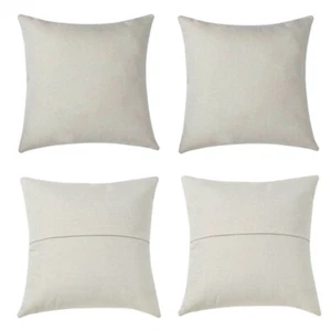 Funda de almohada de bolsillo de lino en blanco con sublimación cuadrada de 4 piezas hágalo usted mismo 16"x16" - Imagen 1 de 14
