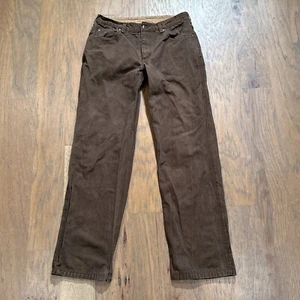 Duluth Trading Pants Mens 36 Brown Heavy Canvas Workwear Trousers Outdoor Pocket - Picture 1 of 12