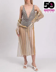 PVP €346 M COLECCIÓN MISSONI Traje de baño de una pieza IT42 US6 UK10 M espalda abierta en zigzag - Imagen 1 de 8