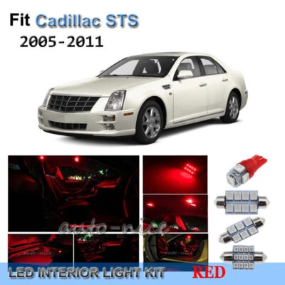 For 2005-2011 Cadillac STS Premium Red LED Interior Lights Kit 12 Pieces - Image 1 of 4