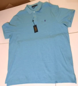 Polo Ralph Lauren Classic Fit XXL 2XL Short Sleeve Polo Shirt Heather Blue New - Picture 1 of 7