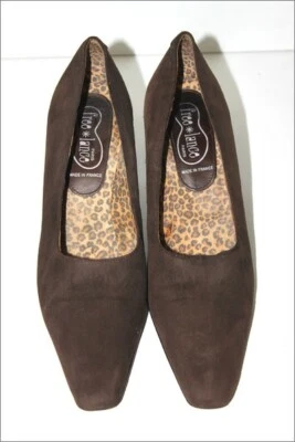 FREE LANCE Escarpins  Pointus Tout Cuir Peau Marron Foncé T 37 TBE - Photo 1/4