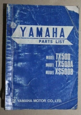 Yamaha TX500 TX500A XS500B 1975 USED OEM Parts List Manual 371-28198-E5 - Image 1 of 4