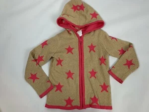 Gymboree Star of the Show Gold Sparkle Pink Zip Hoodie Cardigan Sweater 3 4 - Picture 1 of 3